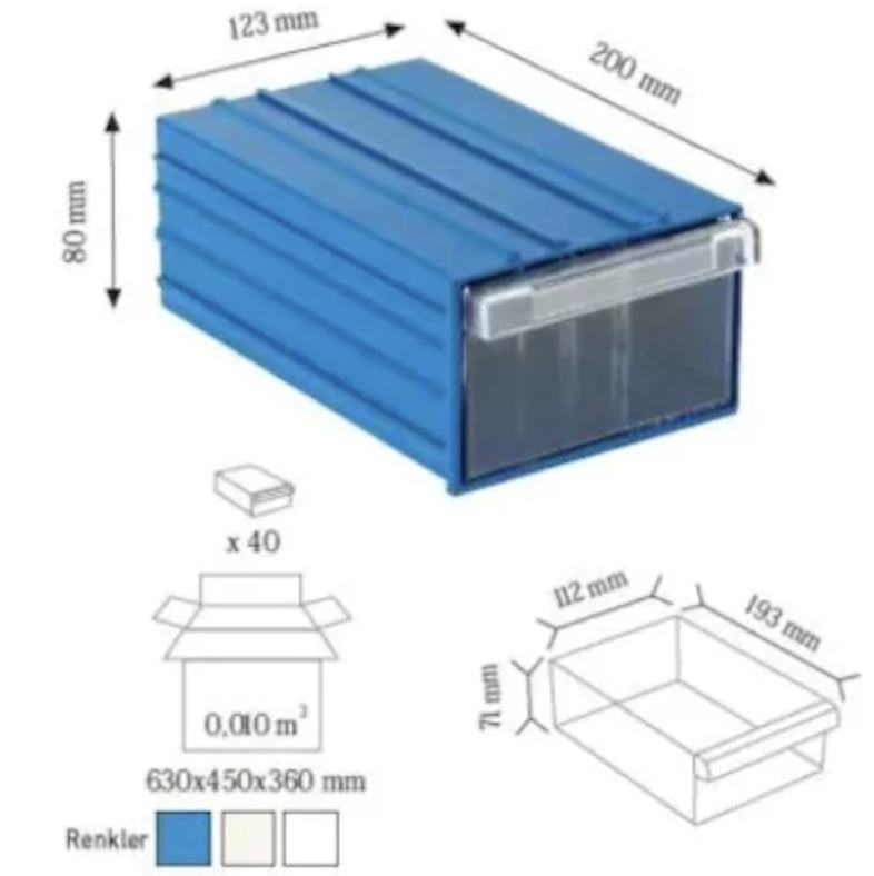 Plastik%20Çekmeceli%20Kutu%20123x200x80MM%20(10%20Adet)