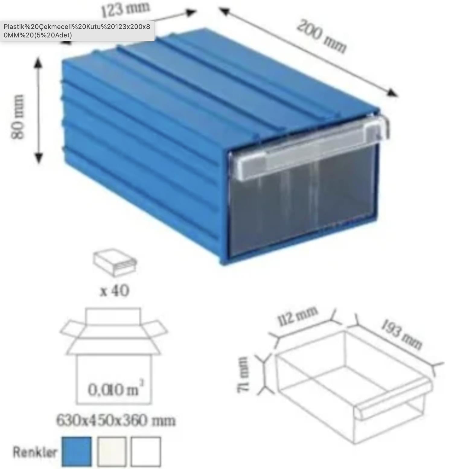 Plastik%20Çekmeceli%20Kutu%20123x200x80MM%20(1%20Adet)